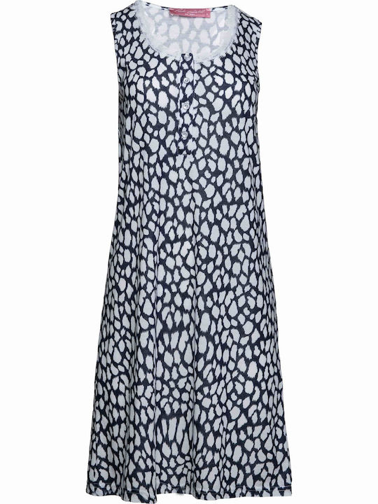 Pink Label Summer Cotton Women's Nightgown Leopard