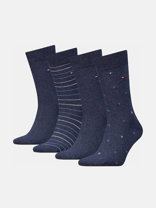 Tommy Hilfiger Ανδρικές Κάλτσες Jean Blue 4Pack