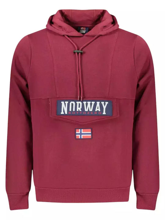 Sweatshirt with Hood Burgundy