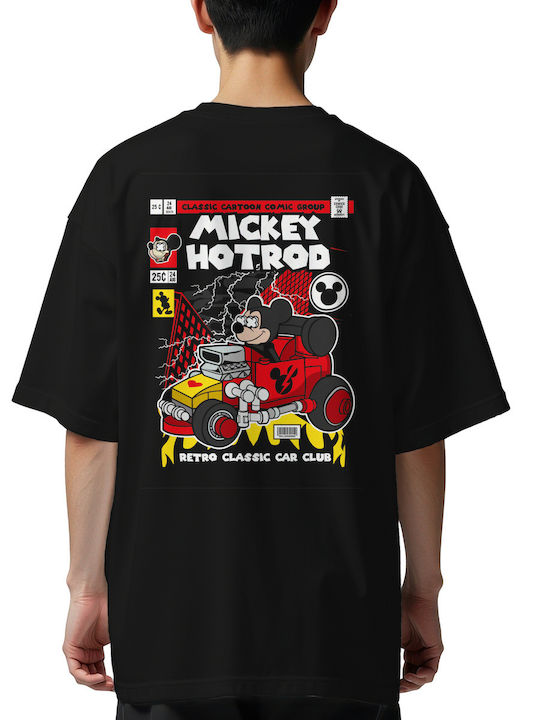 Oversized T-shirt Mickey Hot Rod Pop Culture Black