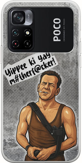 Epic Quotes Yippee Ki Yay Xiaomi Poco M4 Pro 4G Flexible TPU Transparent Silicone