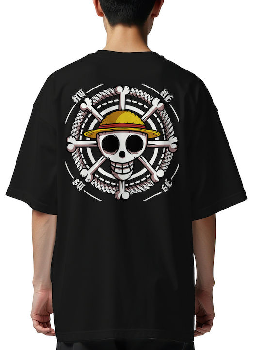 Oversized T-shirt One Piece Logo Pop Culture Black
