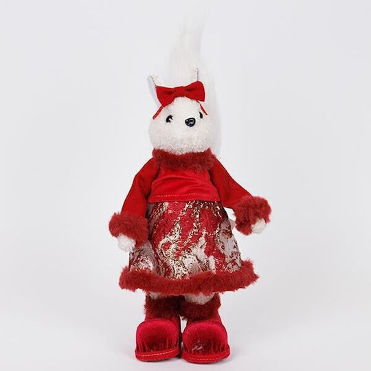 Estheti Eichhörnchen Bordeaux Farbe Kleidung Weihnachtsfigur 34cm