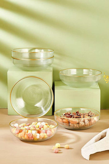 Aithrio Bol de Servire Rotund Sticlă Transparent 6buc