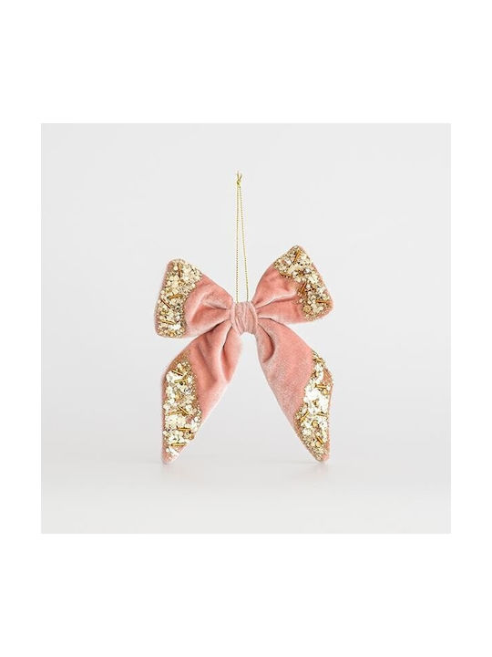 Hängender Bogen Ornament Rosa mit Glitzer 15x15cm Set 6Stück