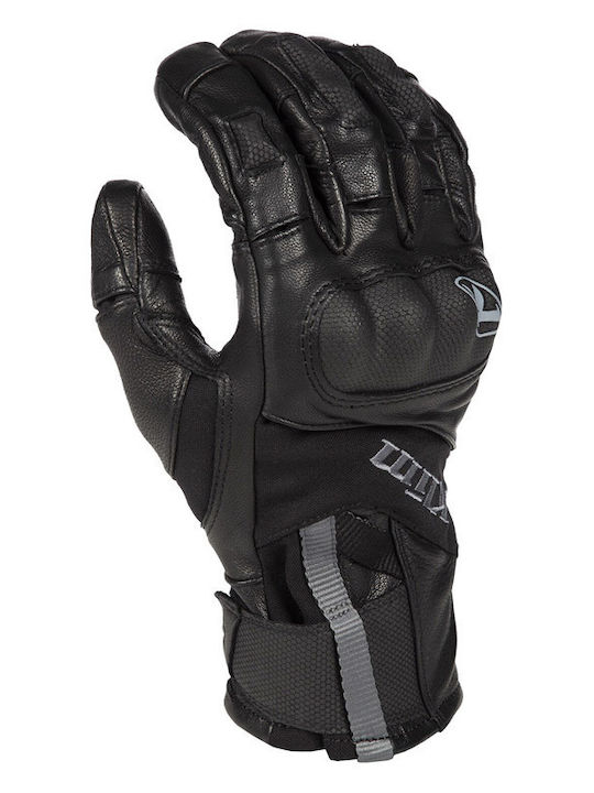 Klim Adventure Short Χειμερινά Ανδρικά Γάντια Μηχανής Αδιάβροχα Μαύρα