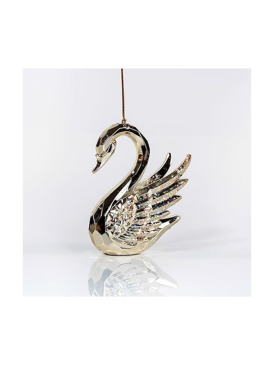Ornament suspendat Lebăda Auriu 7x10.2buc Set 6buc