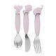 Bo Jungle Baby Cutlery Set made of Silicone for 12+ months Pink 3pcs