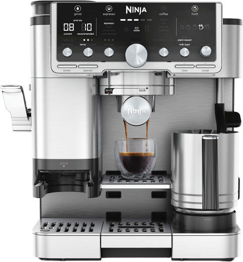 Ninja Luxe Cafe Pro Series Αυτόματη Μηχανή Espresso 1650W Πίεσης 15bar για Cappuccino με Μύλο Άλεσης Καφέ