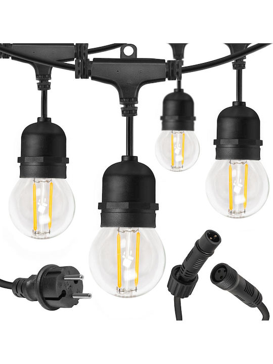 Tutumi Waterproof Garland Lights 10m with 10 Lamp Holder Sockets