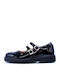 Kids Anatomic Leather Ballerinas with Adjustable Metal Clasp Black
