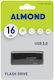 Almond Prime 16GB USB 3.0 Stick Schwarz