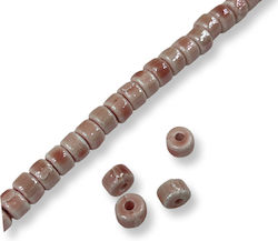 Ceramic Pink Washer 6x4mm 66 Pieces