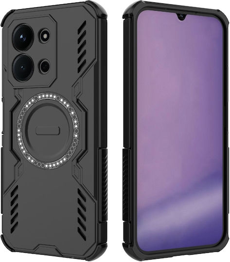 Techsuit Umschlag Rückseite Kunststoff Schwarz (Redmi 15C 4G)