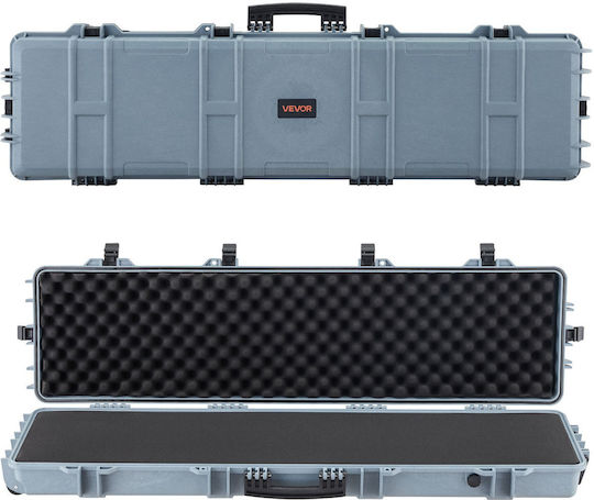 Vevor Hard Weapon Case Locked Weapon Case Streamlined Foam Materials 1270 Mm Mobile Weapon Storage Wheels Ip67 Waterproof Dust Resistant Gun Storage Weapon Shotgun Airgun Gray