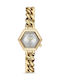 Ferro Womens Battery Watch With Gold Steel Bracelet