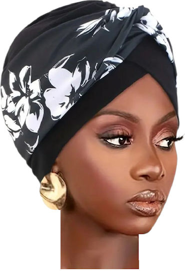 Women's Soft Fabric Hair Turban Black White Beauty