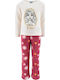 Superheroes Kinder Schlafanzug Winterlich Fleece Ecru