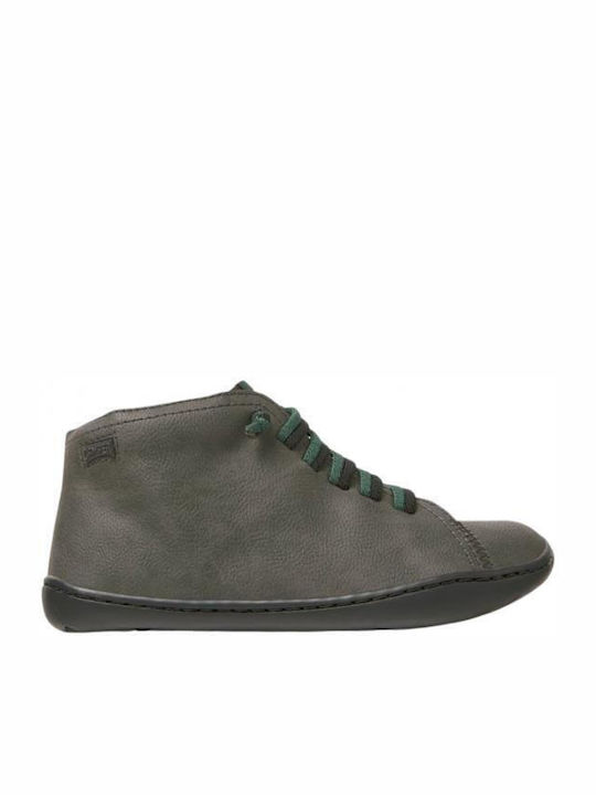 Camper Leather Kids Boots with Laces Gray