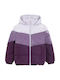 Kids Casual Short Hooded Purple Coat