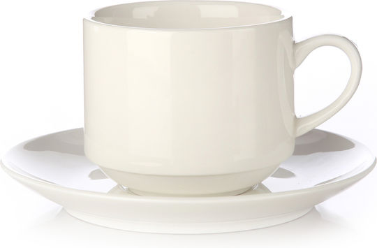 Madras Tasse Kaffee aus Porzellan Weiß 200ml