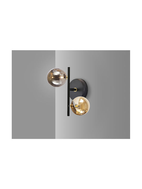Dark Modern Leuchte Wand mit Fassung G9 Schwarz 28x36x18cm