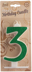 Giant Number Candles No.3 Green Lumea