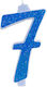 Giant Number Candles No 7 Blue Lumea