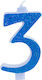 Giant Number Candles No 3 Blue Lumea