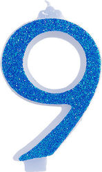 Giant Number Candles No 9 Blue Lumea