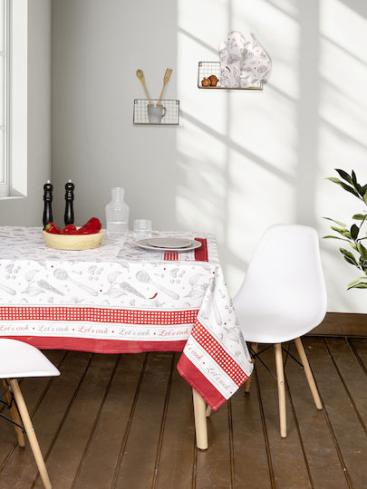 Nima Tischdecken Supper Grau Rot 140x240cm