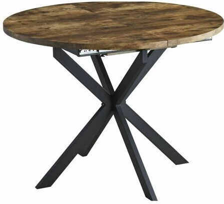 Detroit 115 Round Table Dining Room Wooden Black, Walnut 75x75cm