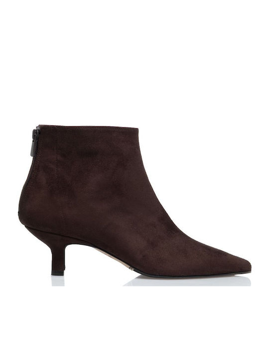 Suede Women's Ankle Boots Brown