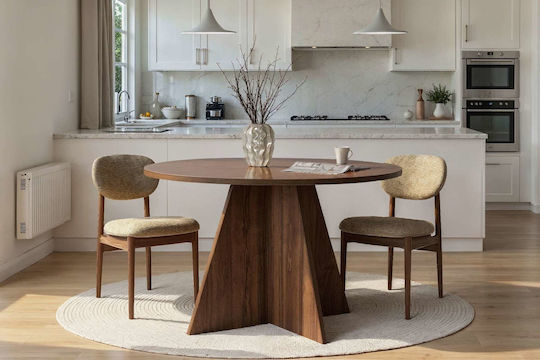 Virella Τραπεζαρίας Walnut 120x120x75εκ.
