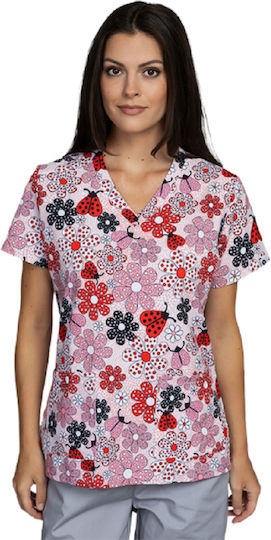 bwell Women's Multicolour Medical Blouse