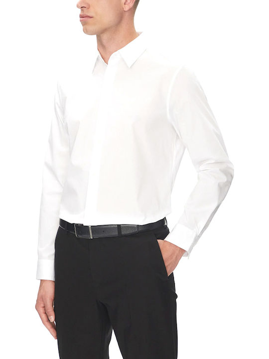 Calvin Klein Long-sleeved Cotton Shirt White