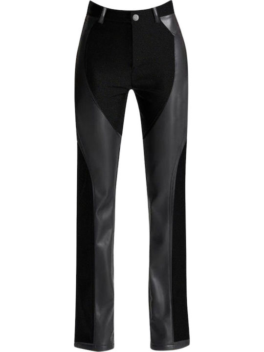 Mod Wave Movement Women's Fabric Trousers Black