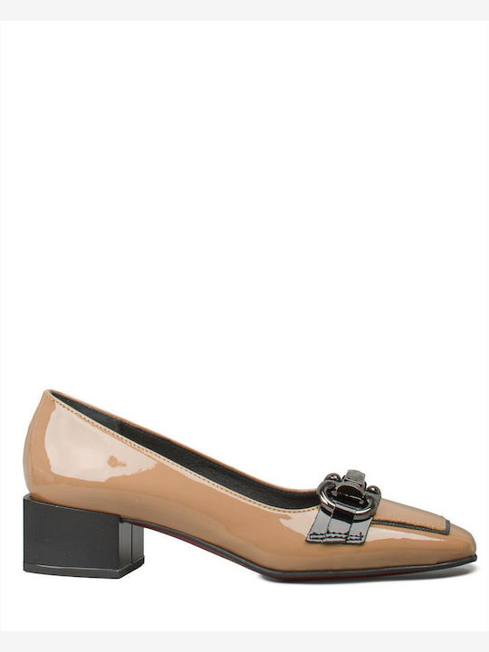 Leather Women's Loafers in Brown Color