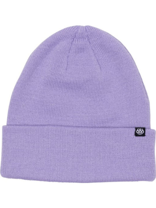 Beanie Unisex Σκούφος Πλεκτός σε Μωβ χρώμα