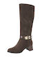 Suede Women's Boots Barwik Brown