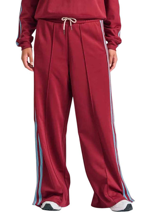 Funky Buddha Παντελόνι Φόρμας με Λάστιχο Wine Red
