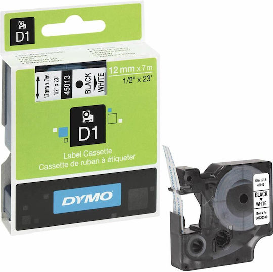 Dymo 45013 Ταινία Ετικετογράφου σε Μαύρο Χρώμα Συμβατή με Dymo D1