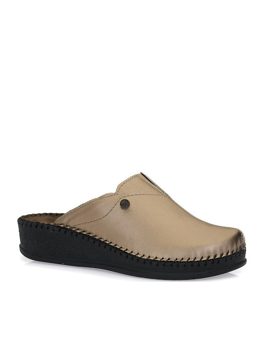 Zarkadi Anatomical Leather Women's Slippers Beige