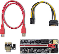 Qoltec Pci-e 1x To 16x Riser Usb 3.0 Ver 010s Sata Pci-e 6 Pin Qoltec Pci-e 1x To 16x Riser Usb 3.0 Ver 010s Sata Pci-e 6 Pin