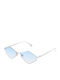Invu Unisex Sunglasses with Silver Metallic Frame and Light Blue Mirror Lens