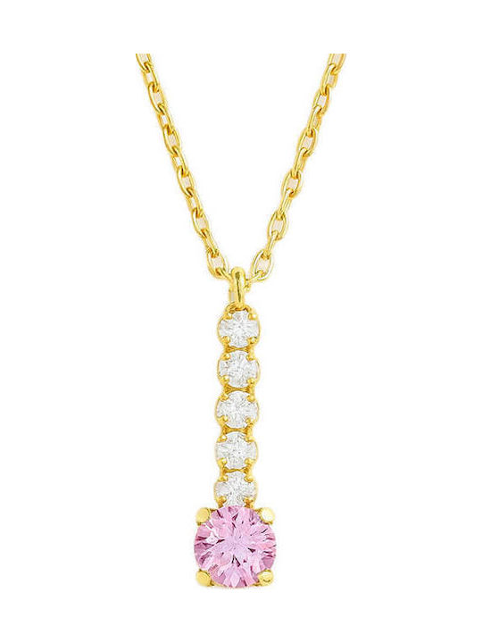 Victoria Cruz Vergoldete Silber Halskette Rosa