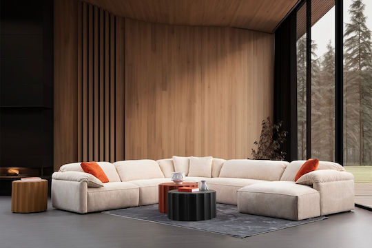Flamingo Corner 1 Corner Couch Cream 335x385x80 cm
