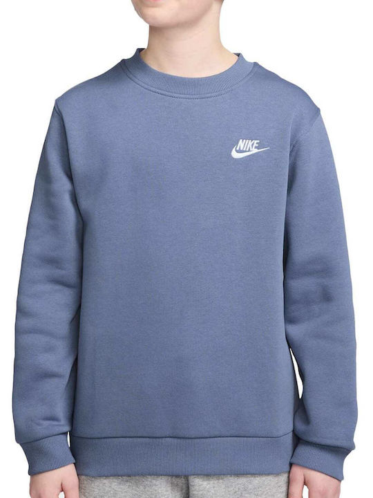 Nike Fleece Kids Sweatshirt Blue Sportswear Club