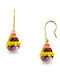 14K Gold Earrings Faceted Multi-Color Quartz Base F123574mc