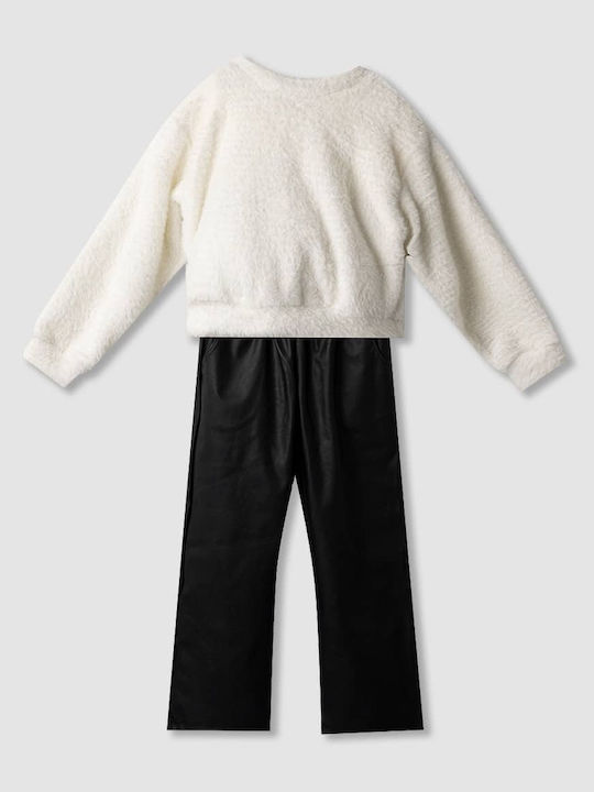 Kids' Set with Pants Winter 2pcs Ecru, Black